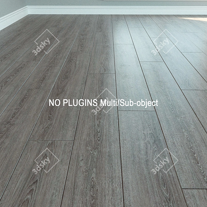 Natural Wood Laminate Flooring 3D model image 1