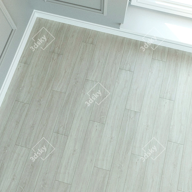 Natural Wood Laminate Parquet 3D model image 2