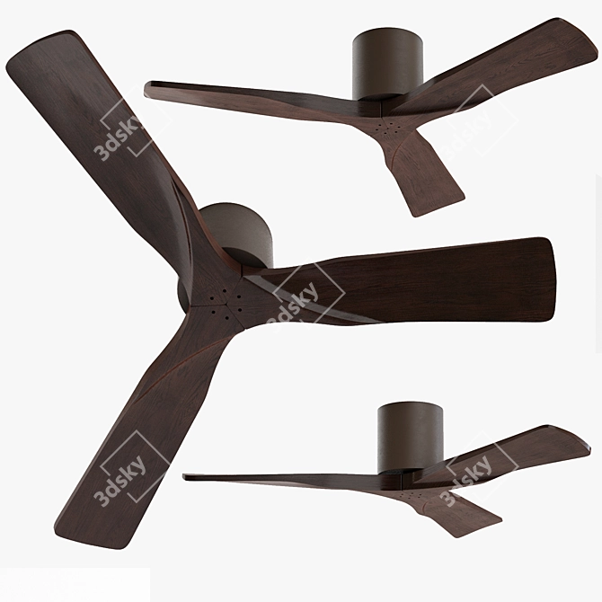 Sleek Matthews Irene Walnut-Bronze Ceiling Fan 3D model image 1