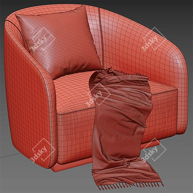 Minimalistic Fanny Armchair 3D model image 3