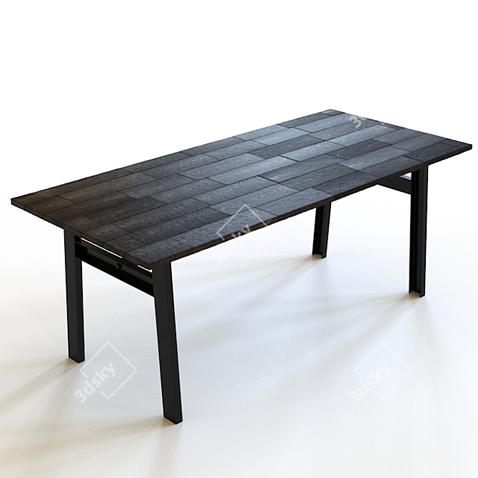 Dutchbone Crude Table: Rustic Charm & Spacious Design 3D model image 1