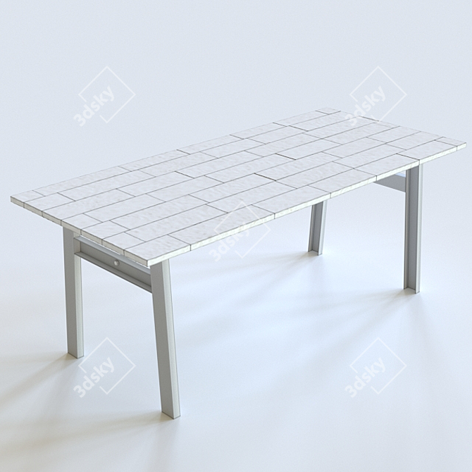 Dutchbone Crude Table: Rustic Charm & Spacious Design 3D model image 3