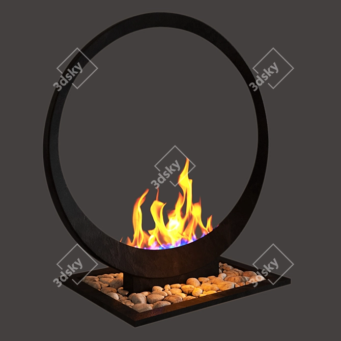 Ready-to-Use Decorative Fireplace 3D model image 1