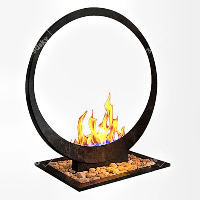 Ready-to-Use Decorative Fireplace 3D model image 3