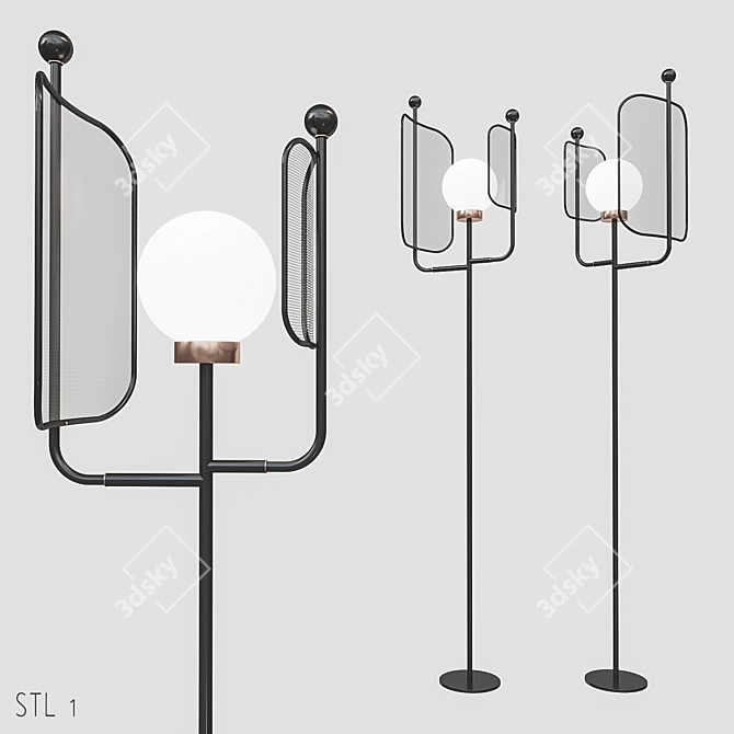 Elegant Papilio Floor Lamp 3D model image 1