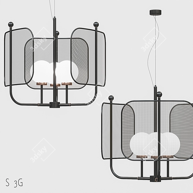 Graceful Illumination: Masiero Papilio S Chandelier 3D model image 1