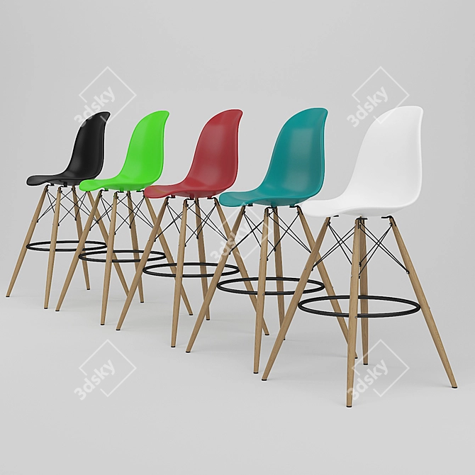 Elegant Eiffel Bar Stool 3D model image 2