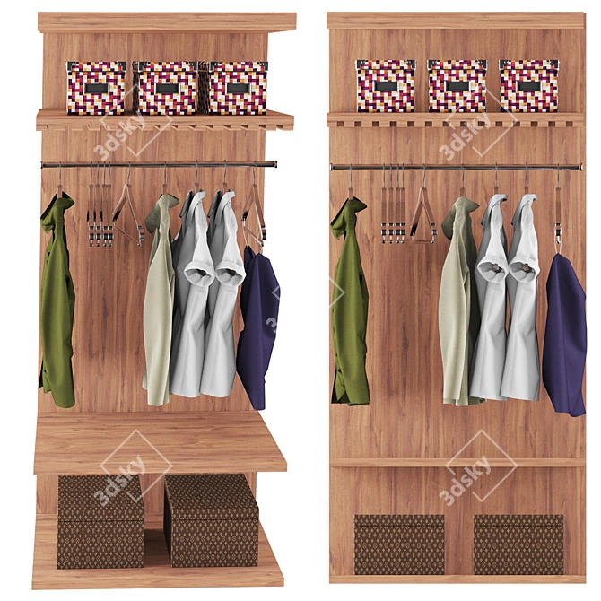 Organize Your Closet with Stylish Shelves & Holders! 3D model image 2