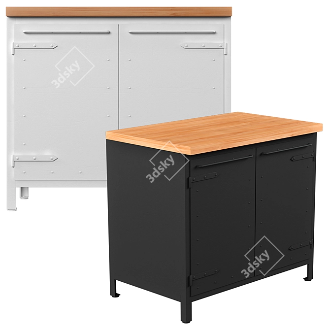 Sturdy Steel Kitchen Cabinet | Noodles Noodles & Noodles Corp. 3D model image 1