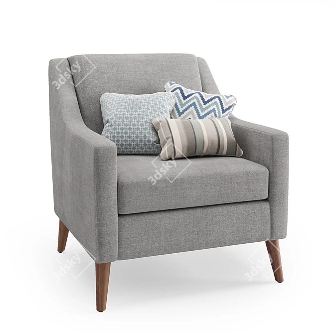 Elegant Reine Armchair: Comfort in Style 3D model image 1