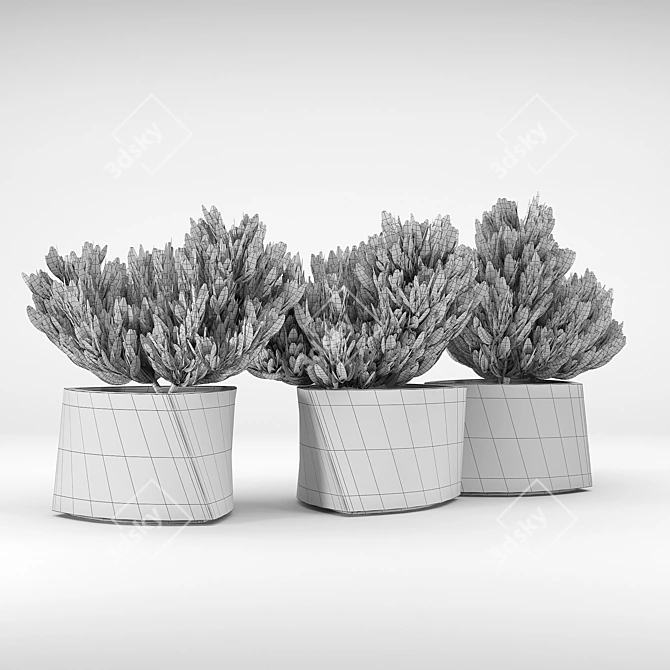 Contemporary Triangular Stone Planter 3D model image 3