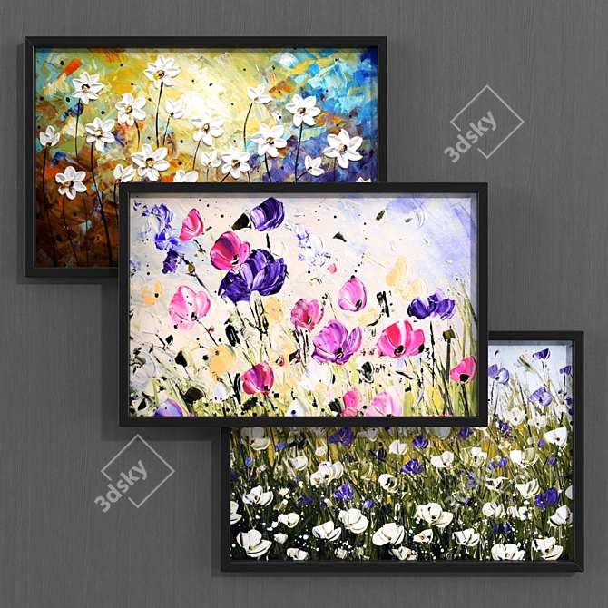 Modern Style Flower Collection - 700mm x 450mm 3D model image 1