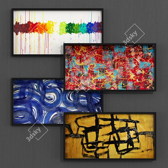 Modern Abstract Art Collection 3D model image 2