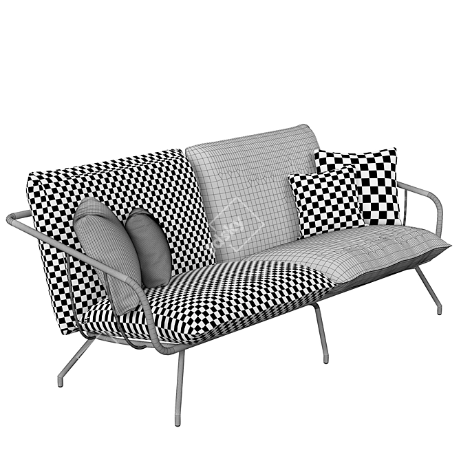 Nansa Garden Sofa: Sleek Steel Design 3D model image 3