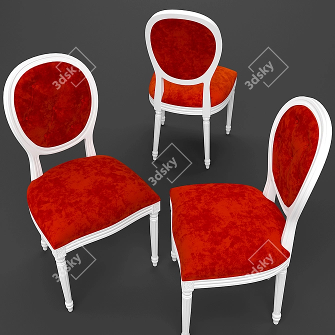 French Style Dining Chair 3D model image 3