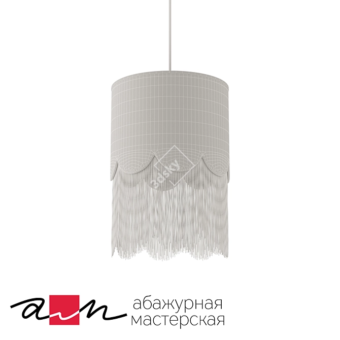 Elegant Red Ruta Suspended Light 3D model image 2