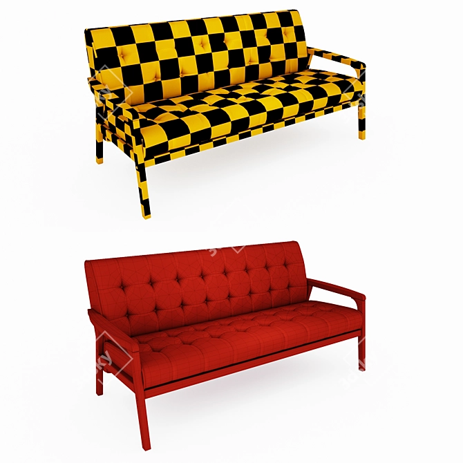 Sleek Tuscon 3 Seater Sofa 3D model image 2