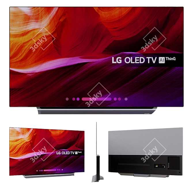 Title: LG OLED TV 4K Ultra HDR 3D model image 1