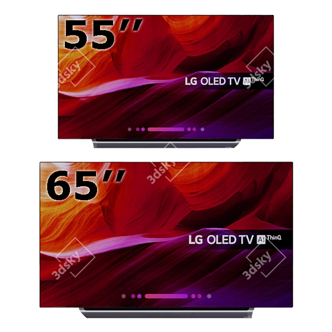 Title: LG OLED TV 4K Ultra HDR 3D model image 2