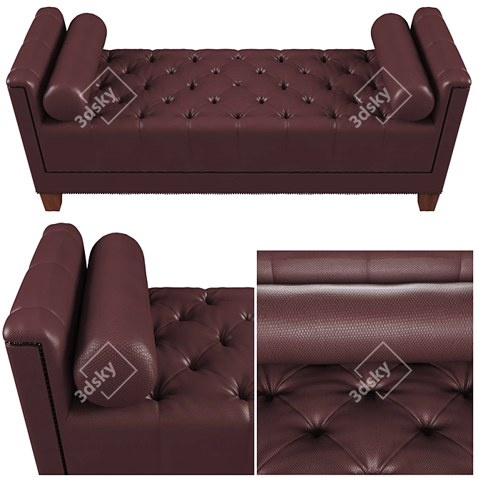 Sleek Laser Banquette Seating 3D model image 1