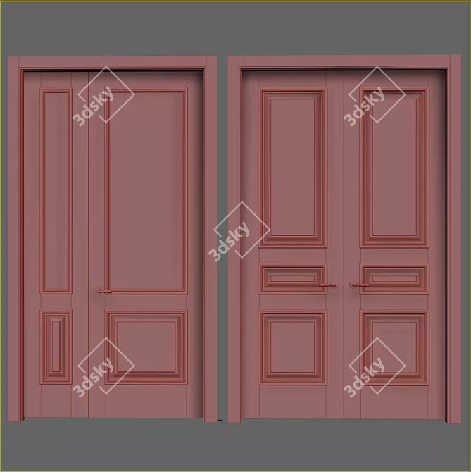Elegant Interior Doors 3D model image 2
