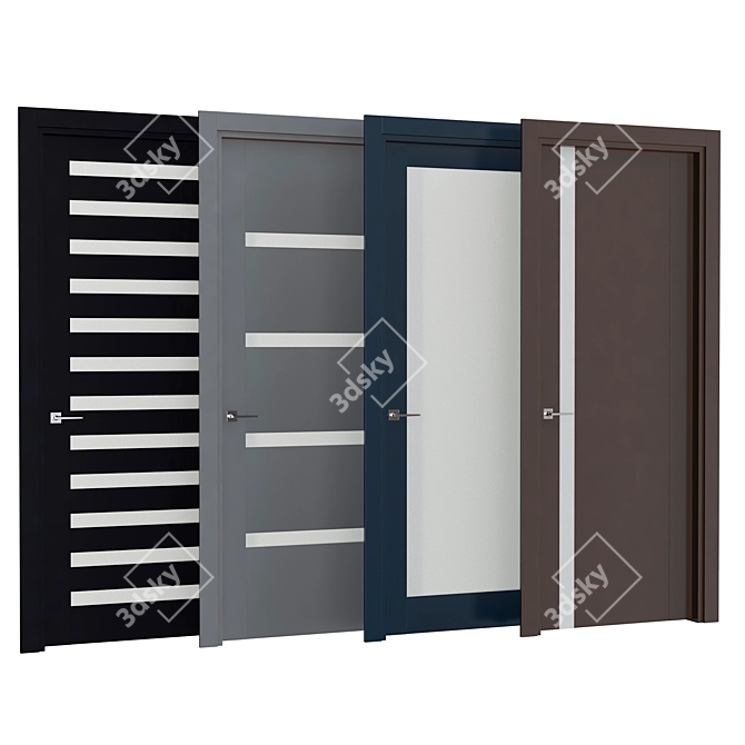 Sleek Contemporary Interior Doors 3D model image 1