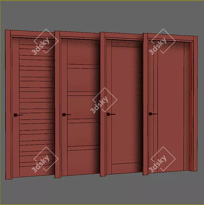 Sleek Contemporary Interior Doors 3D model image 2