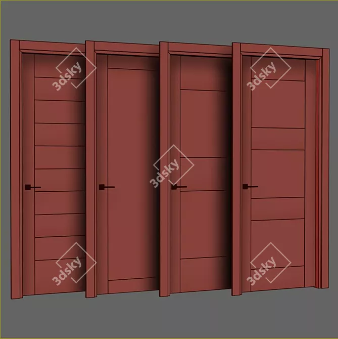 Sleek Design Interior Doors 3D model image 2