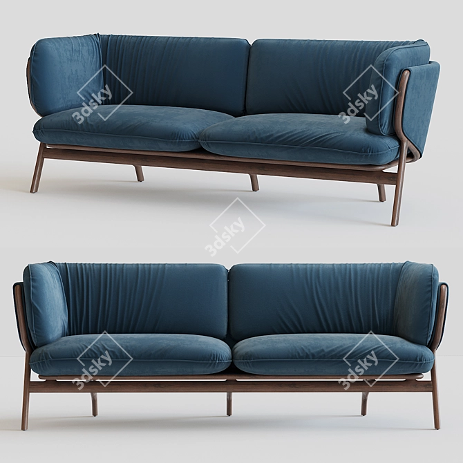 Stanley Wide 2 Seat Sofa: Sleek Design, Ultimate Comfort 3D model image 2