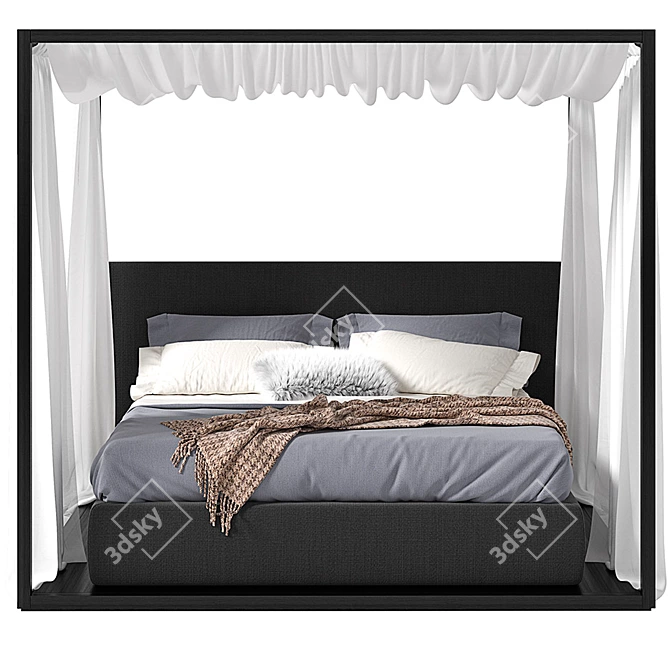 Elegant Maxalto Alcova Bed 3D model image 2