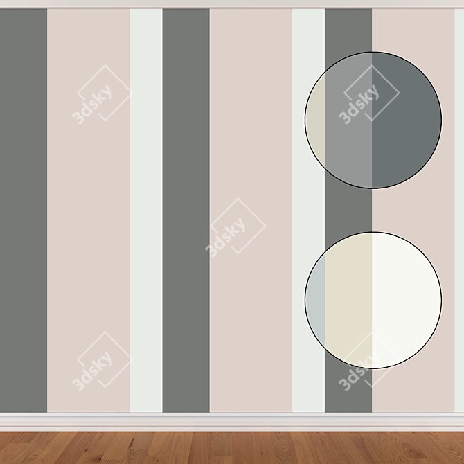 Seamless Wallpaper Set - 3 Color Variations 3D model image 1