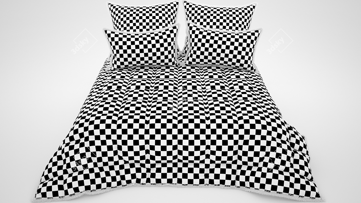 Luxury Linen Bedding Set 3D model image 2