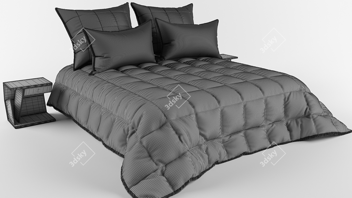 Luxury Linen Bedding Set 3D model image 3