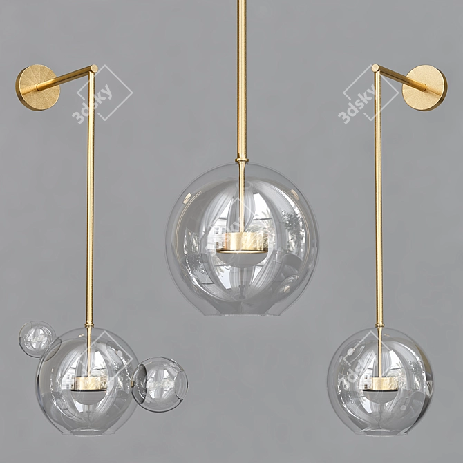 Elegant Glass Chandelier 3D model image 1