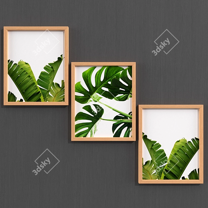 Leaves Collection - Modern Artwork (400 x 500 mm)  Contemporary Nature Paintings 3D model image 2