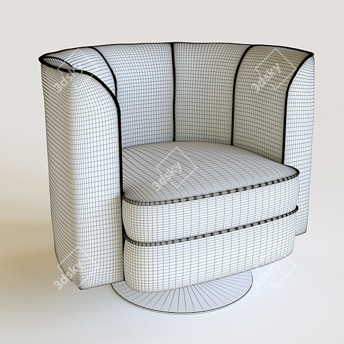 Dutchbone Flower Chair: Blooming Comfort 3D model image 2