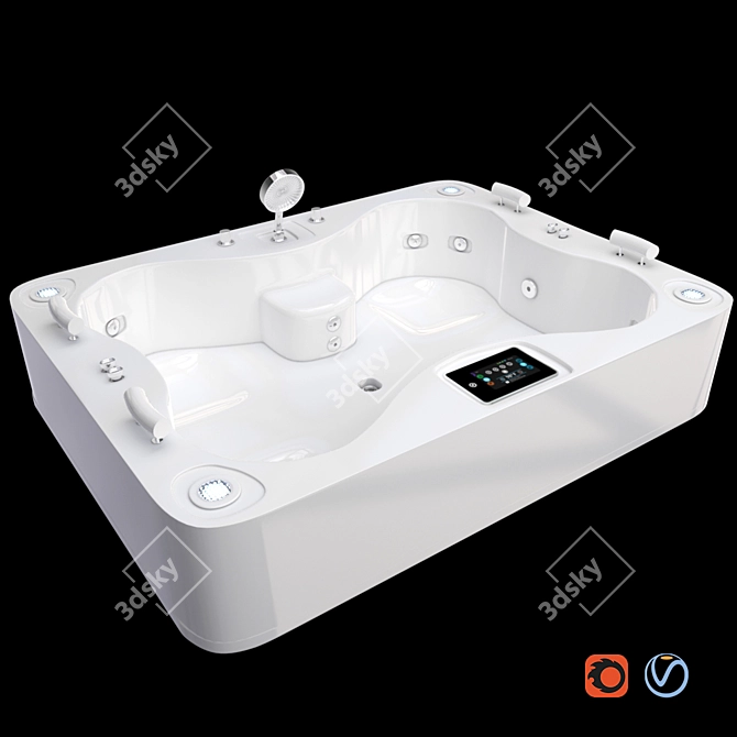 Luxury Spa Jet Hot Tub 3D model image 1