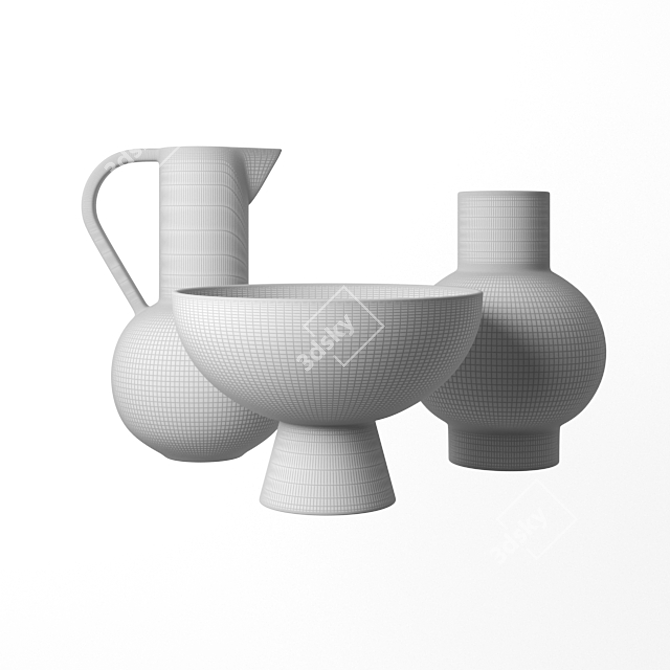 Stylish Strom Ceramics Set 3D model image 2