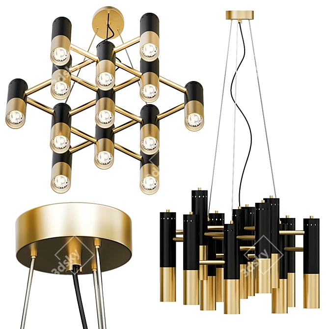 Modern Elegance: DELIGHTFULL Ike Chandelier 3D model image 1