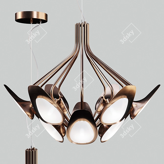 Peacock Pendant Lamp: Kundalini Beauty 3D model image 1