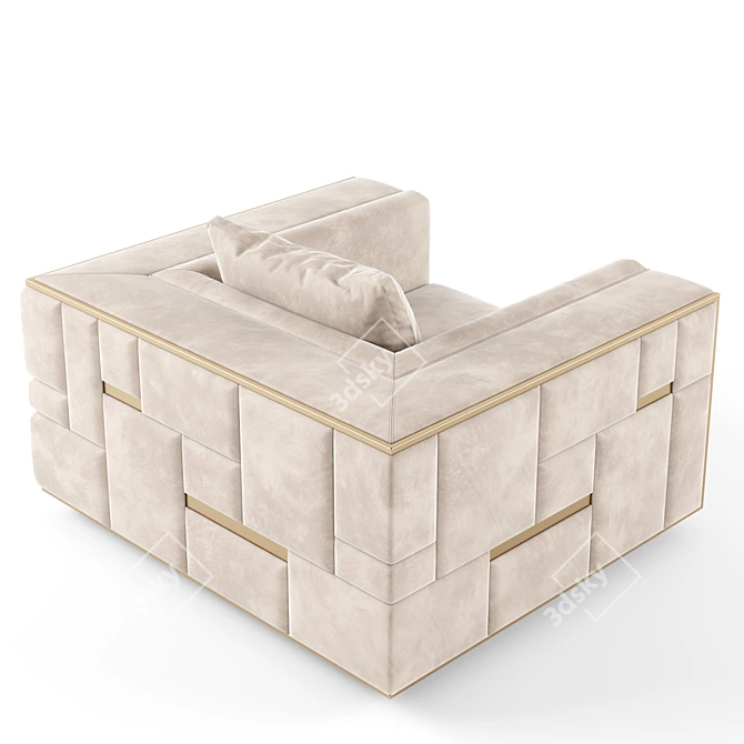 Modern Geometric Babylon Armchair 3D model image 2