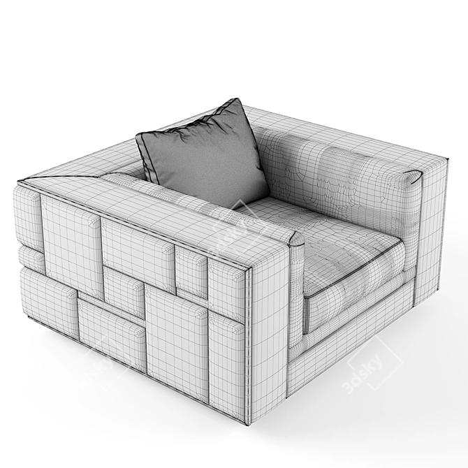 Modern Geometric Babylon Armchair 3D model image 3