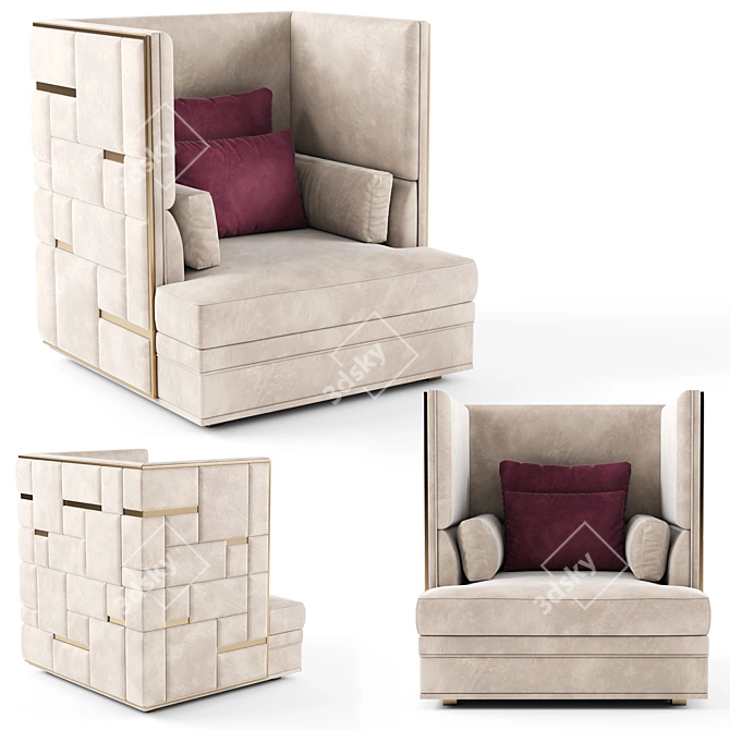 Luxury Babylon Armchair: Sophisticated Design Meets Comfort 3D model image 1