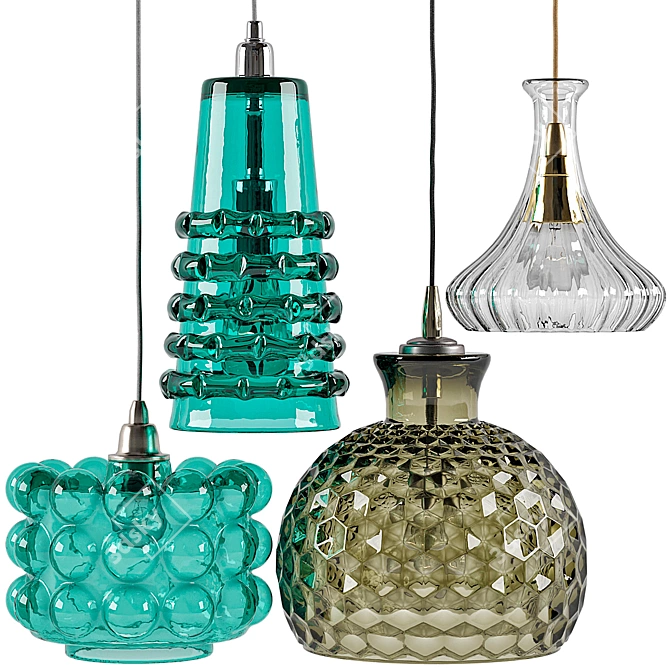 Jamie Young Pendant Light Set - Stylish and Versatile Lighting 3D model image 1