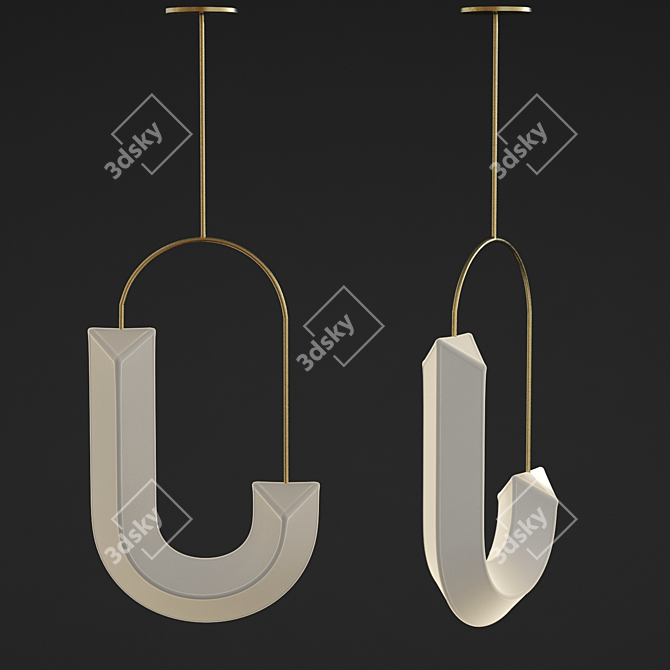 Sleek Design Hook Loop Pendant 3D model image 1