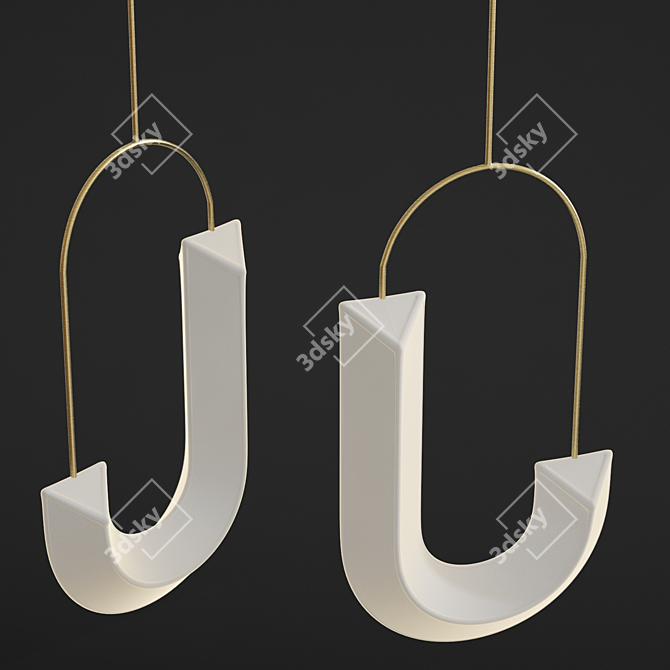 Sleek Design Hook Loop Pendant 3D model image 2