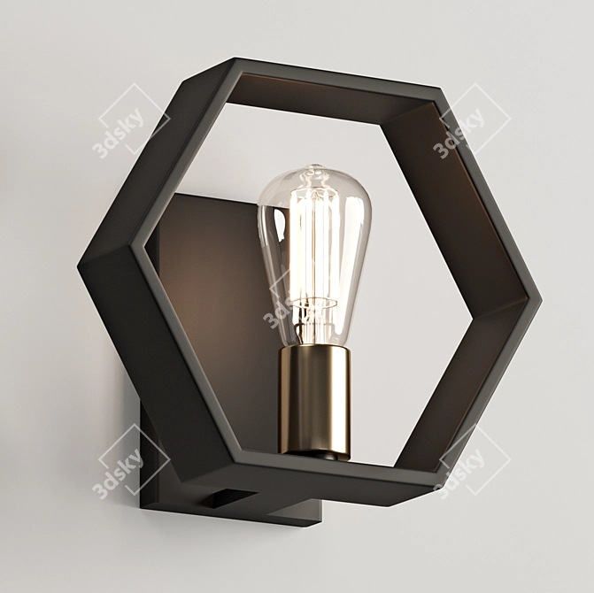 Contemporary Hexagon Wall Light 3D model image 1