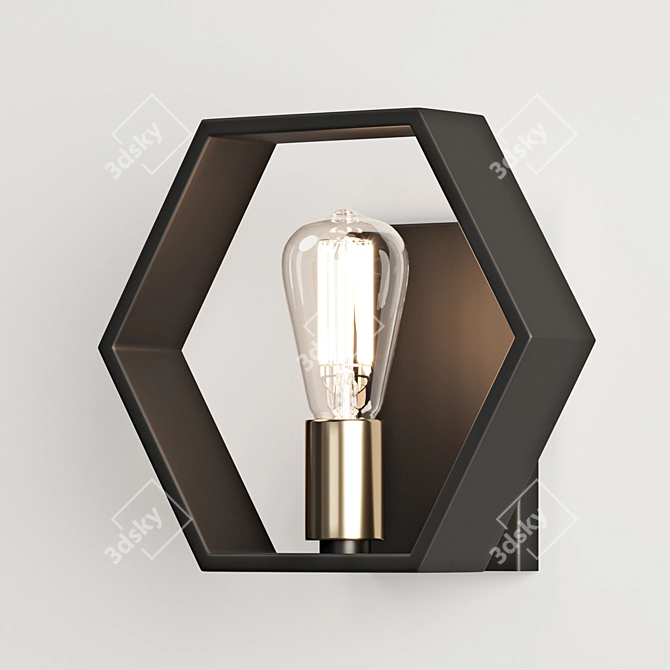 Contemporary Hexagon Wall Light 3D model image 2