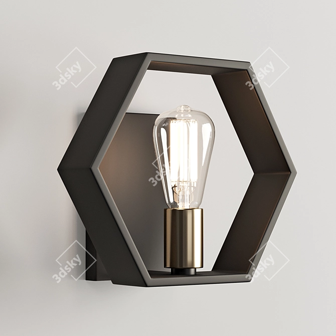 Contemporary Hexagon Wall Light 3D model image 3