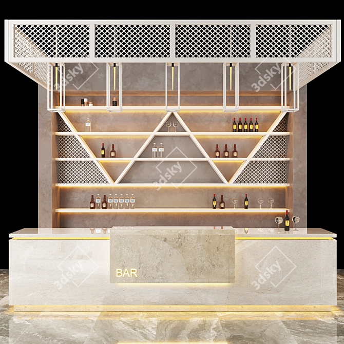 Modern Loft Bar with 3D Models 3D model image 1